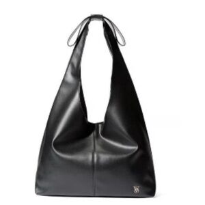 Black Vegan Leather Women's Hobo Bag